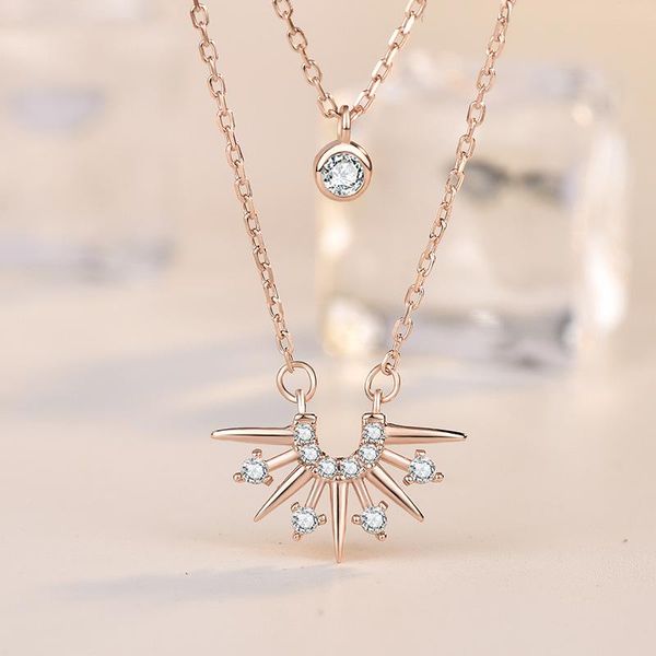 pendant necklaces fashion necklace multilayer crystal sun for women girls geometric layered choker jewelry, Silver
pendant necklaces fashion necklace multilayer crystal sun for women girls geometric layered choker jewelry, Silver