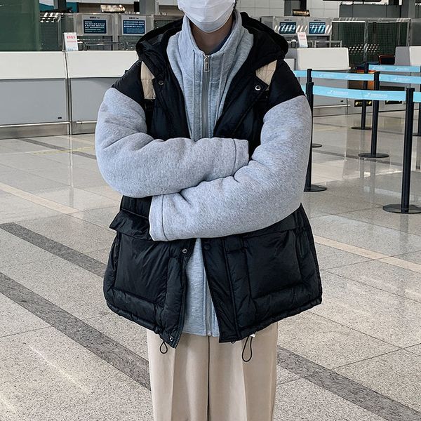 2021 new winter cotton padded jacket men's parka warm fashion casual fake two-piece hooded men korean short coat mens clothes m-5xl gqi, Black
2021 new winter cotton padded jacket men's parka warm fashion casual fake two-piece hooded men korean short coat mens clothes m-5xl gqi, Black
