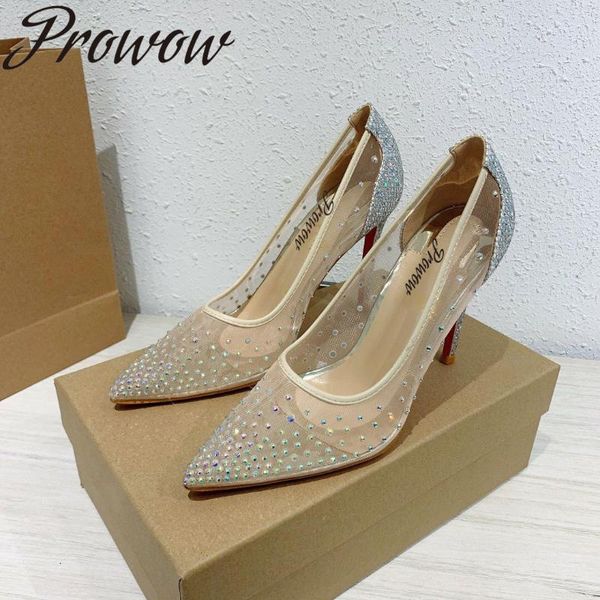 sandals prowow spring breathable mesh lace high heels crystal slip on party wedding pumps women luxury, Black
sandals prowow spring breathable mesh lace high heels crystal slip on party wedding pumps women luxury, Black