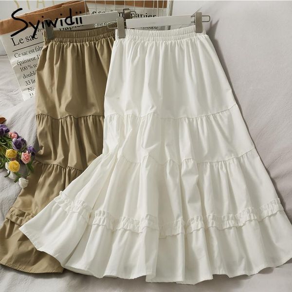 skirts syiwidii ruffles spliced skirt women high waist casual a-line mid-calf solid white 2021 spring summer korean fashion, Black
skirts syiwidii ruffles spliced skirt women high waist casual a-line mid-calf solid white 2021 spring summer korean fashion, Black