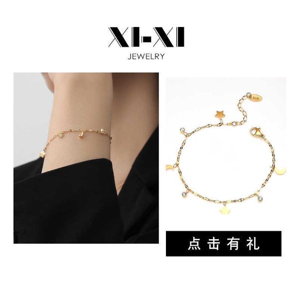 personalized creative moon bracelet female jewelry gift adjustable star ins style zircon, Golden;silver
personalized creative moon bracelet female jewelry gift adjustable star ins style zircon, Golden;silver