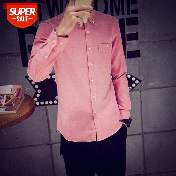 spring and autumn men's business oxford long sleeve shirt korean slim solid color cardigan casual #tu4d, White;black
spring and autumn men's business oxford long sleeve shirt korean slim solid color cardigan casual #tu4d, White;black