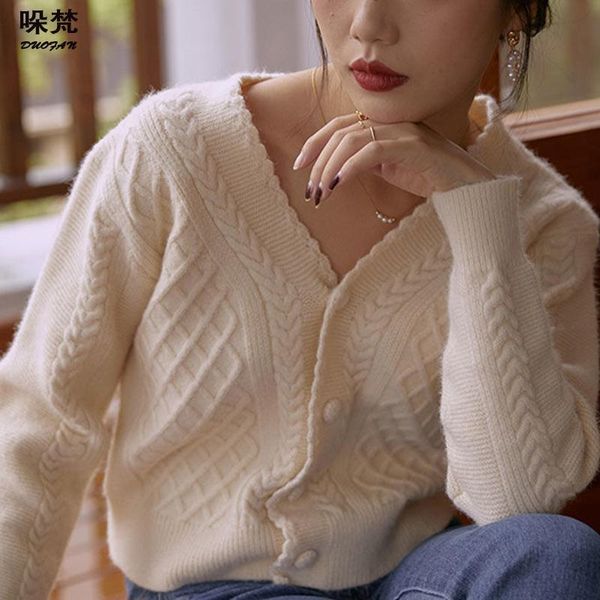 women's knits & tees duofan white cardigan for women solid jacquard v-neck sweater coat long sleeve cropped sweaters vintage loose knit
women's knits & tees duofan white cardigan for women solid jacquard v-neck sweater coat long sleeve cropped sweaters vintage loose knit