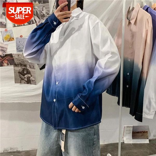 mens blouses summer gradient color long-sleeved shirts men's trendy loose korean cardigan harajuku clothes #vo66, White;black
mens blouses summer gradient color long-sleeved shirts men's trendy loose korean cardigan harajuku clothes #vo66, White;black