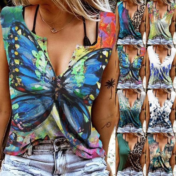 women's t-shirt women sleeveless tshirts butterfly printed vintage deep v slim tee female summer casual t shirts clothes 2021 d7, White
women's t-shirt women sleeveless tshirts butterfly printed vintage deep v slim tee female summer casual t shirts clothes 2021 d7, White