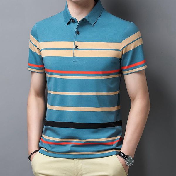 men's polos 2021 summer tees brand shirts gift for husband/father casual stripe shirt men short sleeve, White;black
men's polos 2021 summer tees brand shirts gift for husband/father casual stripe shirt men short sleeve, White;black