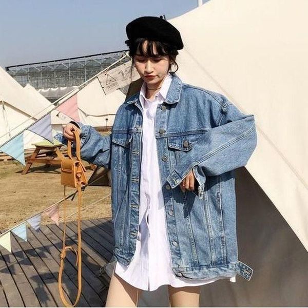 women's jackets autumn loose denim blue women casual pockets coats full sleeve teens streetwear jeans oversize spring outerwear, Black;brown
women's jackets autumn loose denim blue women casual pockets coats full sleeve teens streetwear jeans oversize spring outerwear, Black;brown