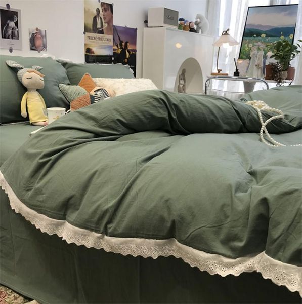 bedding sets simple elegant solid color green lace set girl,cotton twin full king home textile bed sheet pillowcase duvet cover
bedding sets simple elegant solid color green lace set girl,cotton twin full king home textile bed sheet pillowcase duvet cover