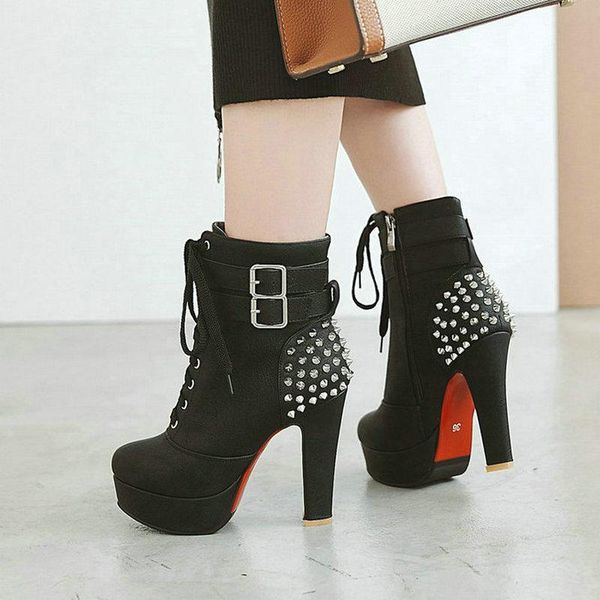 boots 2021 women ankle platform square heel fashion river zipper short cross tied buckle ladies shoes, Black
boots 2021 women ankle platform square heel fashion river zipper short cross tied buckle ladies shoes, Black