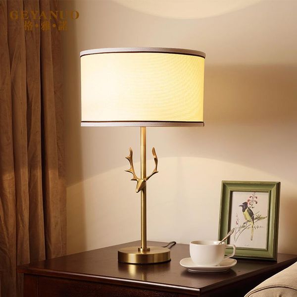 table lamps simple american country el living room study bedroom bedside lamp antler pure copper e27
table lamps simple american country el living room study bedroom bedside lamp antler pure copper e27