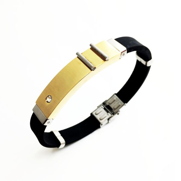bangles bracelets han chao jewelry trend men's fashion simple bracelet stainless steel silicone, Black
bangles bracelets han chao jewelry trend men's fashion simple bracelet stainless steel silicone, Black