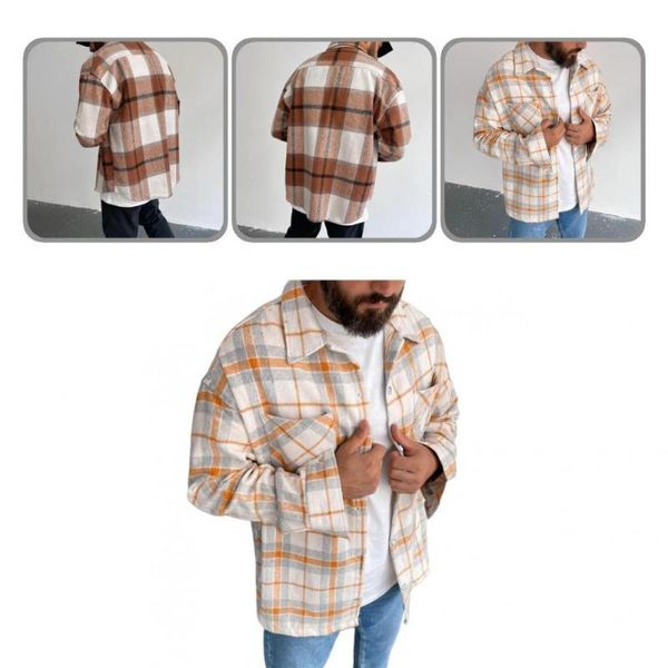men's casual shirts oversized fabulous leisure spring shirt buttons teenager plaid for home, White;black
men's casual shirts oversized fabulous leisure spring shirt buttons teenager plaid for home, White;black