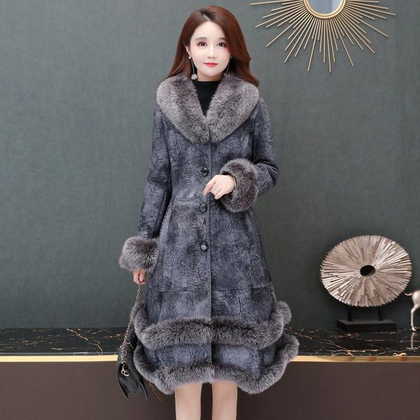 women's fur & faux 2021 winter leather clothing double face overcoats one piece coat long slender collar cuff strim, Black
women's fur & faux 2021 winter leather clothing double face overcoats one piece coat long slender collar cuff strim, Black