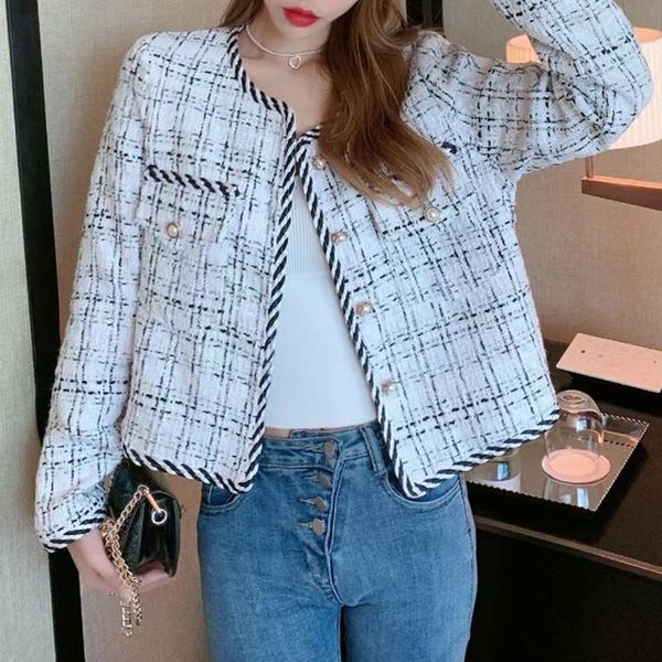 women's jackets runway long plaid tweed jacket women 2021 autumn winter korean ladies coat female slim outerwear, Black;brown
women's jackets runway long plaid tweed jacket women 2021 autumn winter korean ladies coat female slim outerwear, Black;brown
