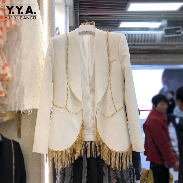 women's suits & blazers womens metal chain tassel pockets fashion korean style casual office lady short notched wide-waisted open stitc, White;black
women's suits & blazers womens metal chain tassel pockets fashion korean style casual office lady short notched wide-waisted open stitc, White;black