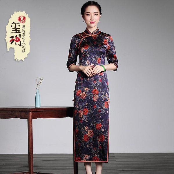 ethnic clothing xiyue 2021 autumn long heavy silk medium sleeve improved women's cheongsam dress, Red
ethnic clothing xiyue 2021 autumn long heavy silk medium sleeve improved women's cheongsam dress, Red