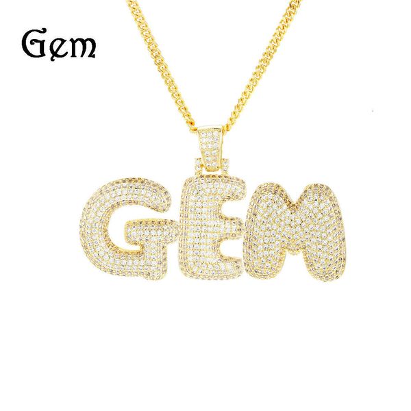 personalized stitching alphanumeric hip hop zircon pendant custom characters, Silver