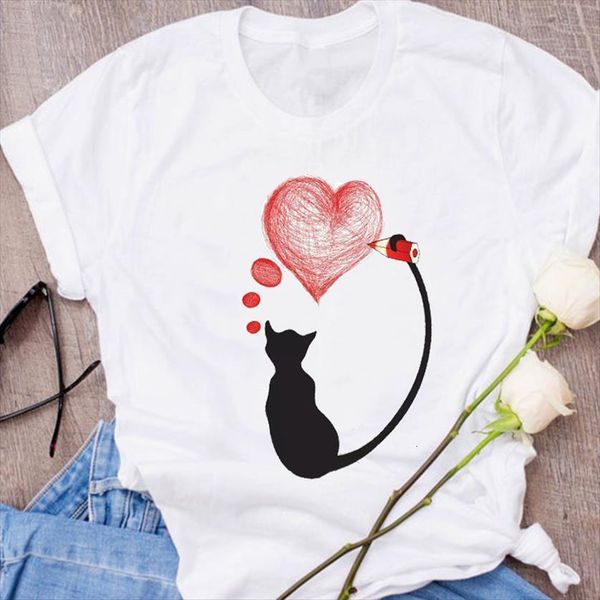 graphic sweet love heart shape women cat cartoon clothes floral tees clothing female t shirt womens, White
graphic sweet love heart shape women cat cartoon clothes floral tees clothing female t shirt womens, White