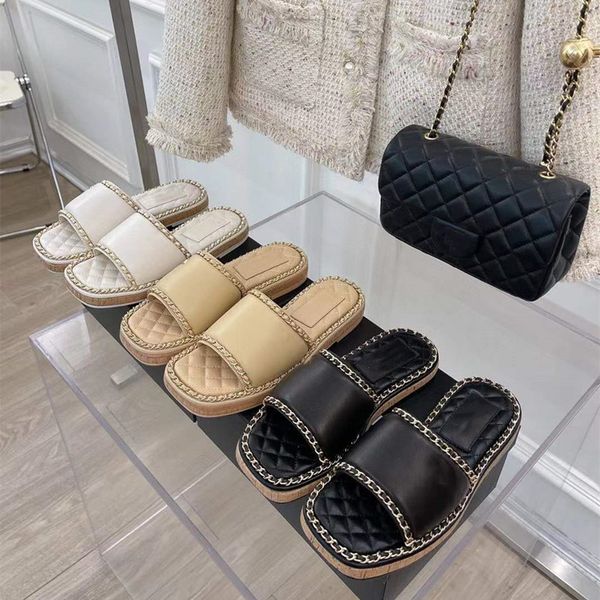 chain decor slippers for women genuine leather open toe sildes ladies 2022 summer beach shoes scuffs wood sole mules woman runway shoe, Black
chain decor slippers for women genuine leather open toe sildes ladies 2022 summer beach shoes scuffs wood sole mules woman runway shoe, Black
