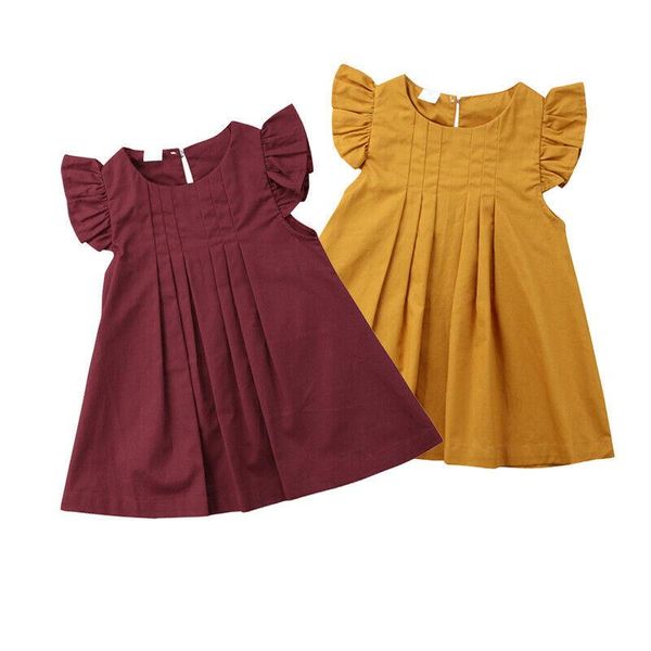 girl's dresses citgeesummer solid toddler kids baby girls sleeveless cotton party dress casual clothes ss, Red;yellow
girl's dresses citgeesummer solid toddler kids baby girls sleeveless cotton party dress casual clothes ss, Red;yellow