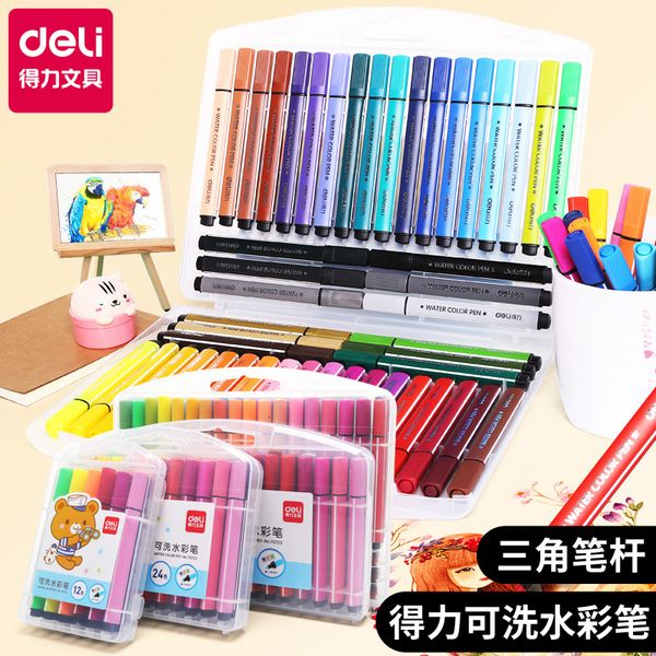 painting pens deli stationery washable water children's painting graffiti pen triangle bar brush 12 24 / 36 colors, Black;red
painting pens deli stationery washable water children's painting graffiti pen triangle bar brush 12 24 / 36 colors, Black;red