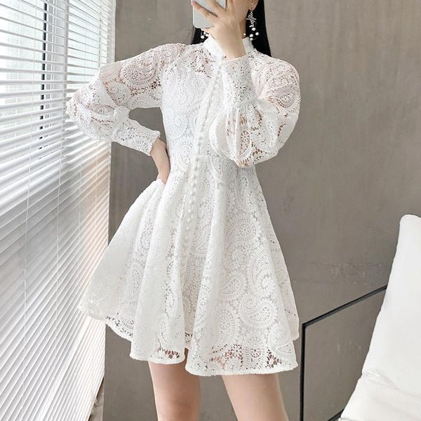 casual dresses high end flower hollow out white lace dress one piece short embroidery party lantern sleeve vintage robe vestido fiesta, Black;gray
casual dresses high end flower hollow out white lace dress one piece short embroidery party lantern sleeve vintage robe vestido fiesta, Black;gray