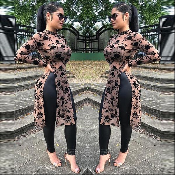 2021 spring women fashion mesh print long high collar high split casual shirts long sleeve womens shirts roupas feminina, White
2021 spring women fashion mesh print long high collar high split casual shirts long sleeve womens shirts roupas feminina, White