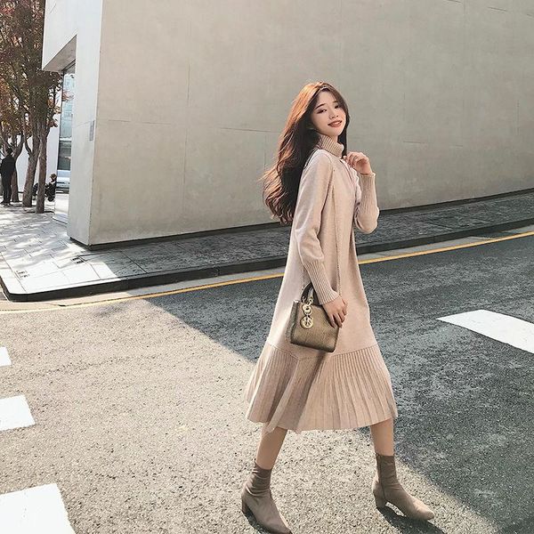casual dresses women 2021 spring autumn fashion knitted sweater dress female long sleeve turtleneck a-line slim vestido g706, Black;gray
casual dresses women 2021 spring autumn fashion knitted sweater dress female long sleeve turtleneck a-line slim vestido g706, Black;gray