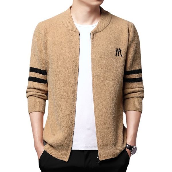 men's spring and autumn style knitted shirt embroidered et cardigan baseball collar casual coat, Black
men's spring and autumn style knitted shirt embroidered et cardigan baseball collar casual coat, Black