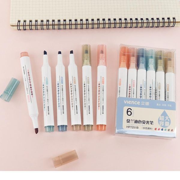6pcs/lot highlighter pen pastel markers fluorescent pen watercolor highlighters drawing painting art stationary school qylkek
6pcs/lot highlighter pen pastel markers fluorescent pen watercolor highlighters drawing painting art stationary school qylkek