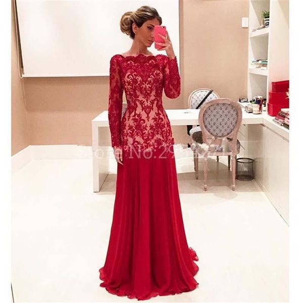 party dresses red long evening sleeves scalloped lace chiffon prom vestido de festa robe soiree floor length, White;black
party dresses red long evening sleeves scalloped lace chiffon prom vestido de festa robe soiree floor length, White;black
