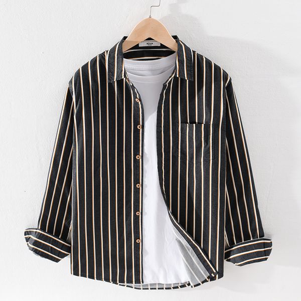 2021 new autumn long sleeve striped brand casual for men fashion comfortable shirt mens loose shirts male camiseta 2wv0, White;black 
2021 new autumn long sleeve striped brand casual for men fashion comfortable shirt mens loose shirts male camiseta 2wv0, White;black