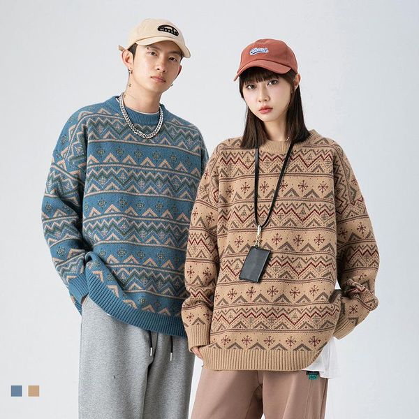 men's sweaters 2021 autumn and winter retro couple sweater loose casual all-match men, White;black
men's sweaters 2021 autumn and winter retro couple sweater loose casual all-match men, White;black