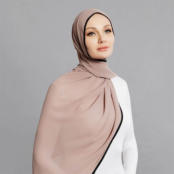 scarves bubble chiffon plain scarf women muslim hijab shawl wrap color contrast black satin edges sewing 10pcs/lot, Blue;gray
scarves bubble chiffon plain scarf women muslim hijab shawl wrap color contrast black satin edges sewing 10pcs/lot, Blue;gray