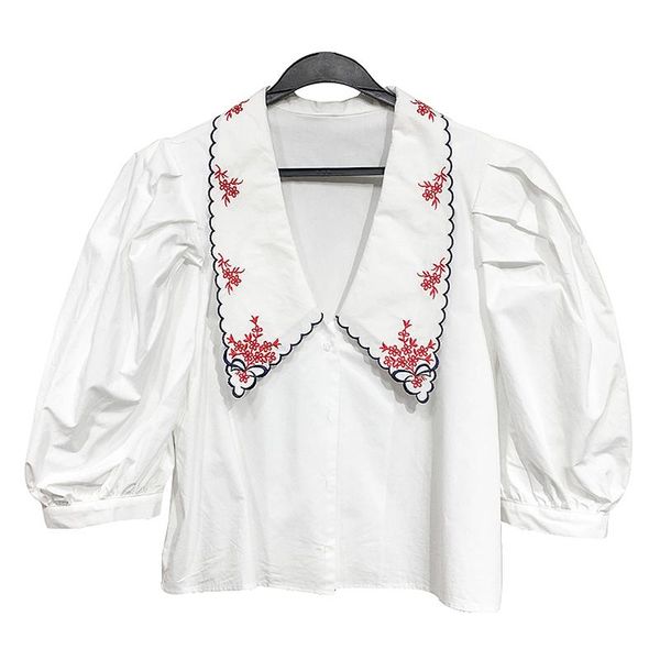 women's blouses & shirts perhaps u white turn down collar embroidery shirt puff short sleeve button blouse summer casual loose women b0
women's blouses & shirts perhaps u white turn down collar embroidery shirt puff short sleeve button blouse summer casual loose women b0