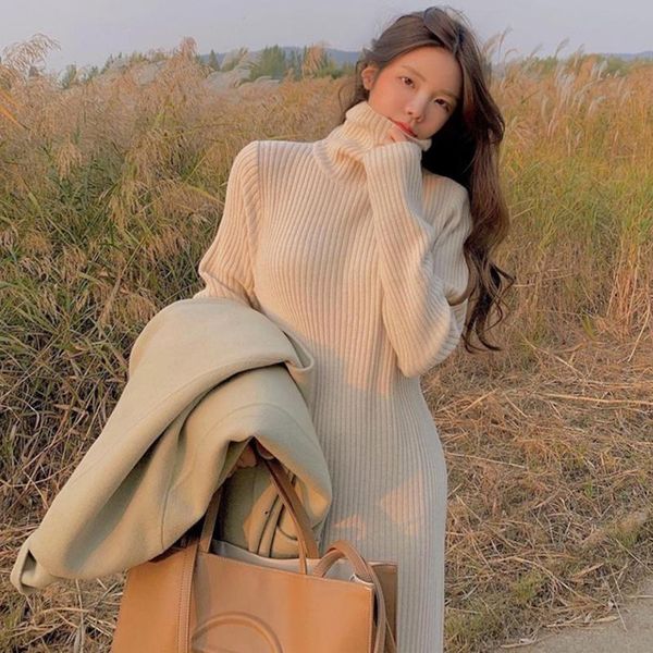 casual dresses korean chic autumn winter retro high neck sweater dress women design straight knitted robe femme elegant warm vestidos, Black;gray
casual dresses korean chic autumn winter retro high neck sweater dress women design straight knitted robe femme elegant warm vestidos, Black;gray