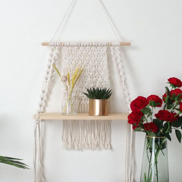 tapestries boho macrame wall hanging shelf woven wood tapestry cotton rope tel hanger for home decorate
tapestries boho macrame wall hanging shelf woven wood tapestry cotton rope tel hanger for home decorate
