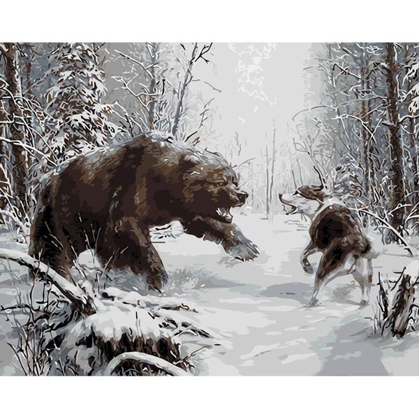 paintings selilali bear fought with the wolf painting by numbers pictures number animal oil for adults home deco
paintings selilali bear fought with the wolf painting by numbers pictures number animal oil for adults home deco