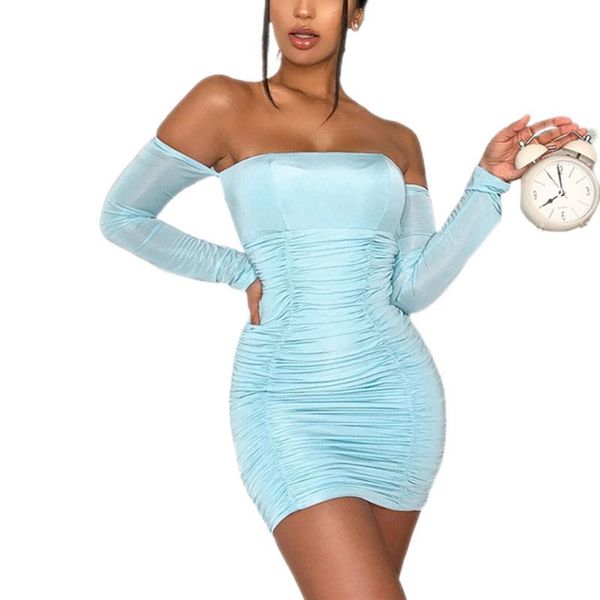 casual dresses hirigin women summer long sleeved dress fashion solid color pleated tube one-shoulder tight short, Black;gray
casual dresses hirigin women summer long sleeved dress fashion solid color pleated tube one-shoulder tight short, Black;gray