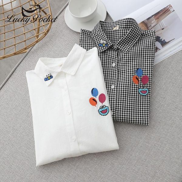 women's blouses & shirts women spring fashion cotton loose long sleeve shirt ladies single striped breasted casual embroidry collar blo, White
women's blouses & shirts women spring fashion cotton loose long sleeve shirt ladies single striped breasted casual embroidry collar blo, White
