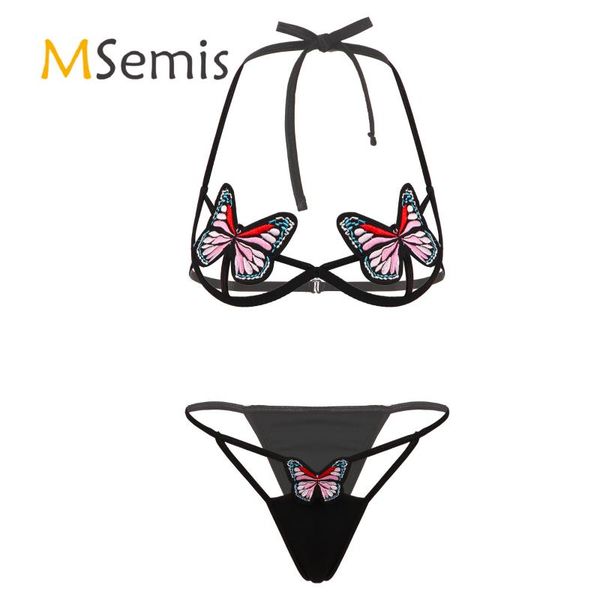 womens butterfly embroidery lingerie suit hollow out sleepwear underwear lace-up halter neck bra with t-back
womens butterfly embroidery lingerie suit hollow out sleepwear underwear lace-up halter neck bra with t-back