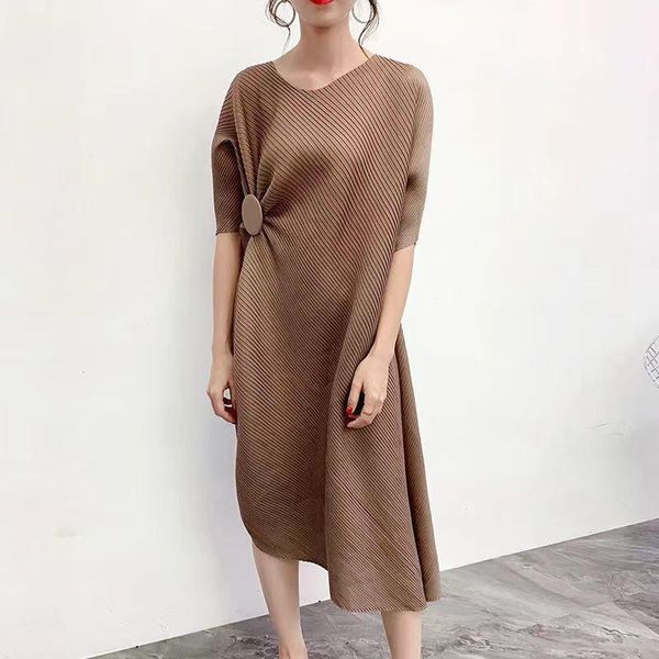 casual dresses 2021 miyake fold autumn irregular dress round neck high waist sleeve loose spot 90021#, Black;gray
casual dresses 2021 miyake fold autumn irregular dress round neck high waist sleeve loose spot 90021#, Black;gray
