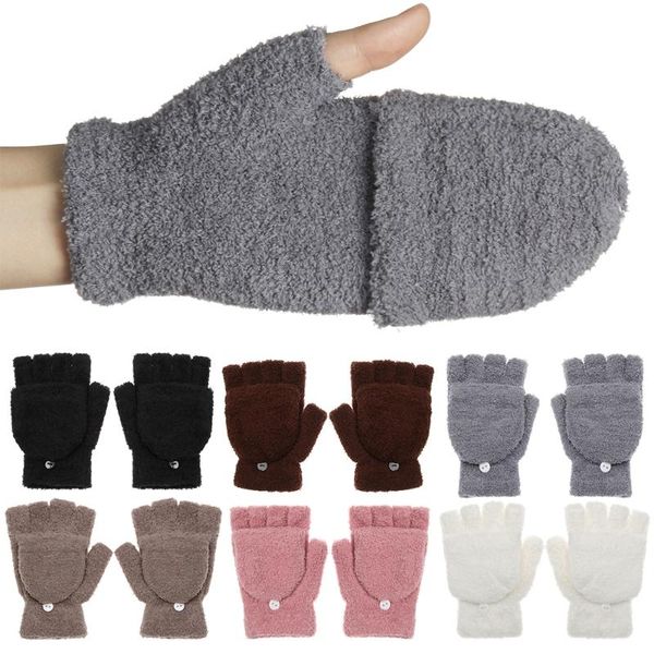 five fingers gloves 1pair coral velvet dual-use clamshell half finger boys girls student kids thicken cute soft elastic warm mittens, Blue;gray
five fingers gloves 1pair coral velvet dual-use clamshell half finger boys girls student kids thicken cute soft elastic warm mittens, Blue;gray