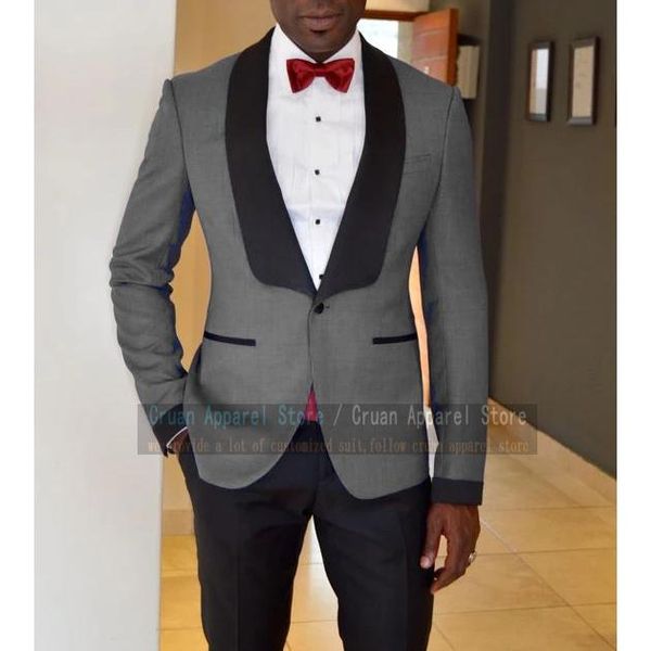 men's suits & blazers fashion grey men for wedding prom slim fit man groom dress tuxedo set blazer with black pants 2 pieces sets, White;black
men's suits & blazers fashion grey men for wedding prom slim fit man groom dress tuxedo set blazer with black pants 2 pieces sets, White;black