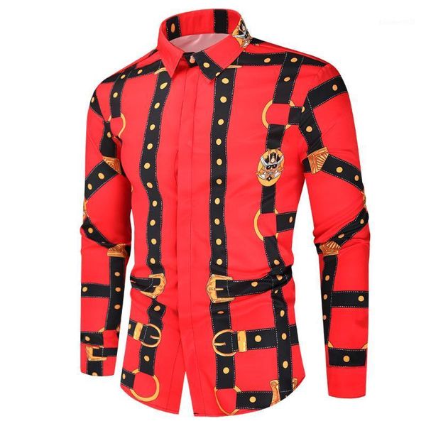 men's casual shirts luxury royal red shirt men long sleeve paisley print camisa social masculina manga longa prom party, White;black
men's casual shirts luxury royal red shirt men long sleeve paisley print camisa social masculina manga longa prom party, White;black
