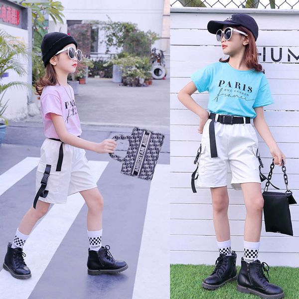 2021 new summer middle school children's foreign style little girls' fashionable overalls two piece suit, White
2021 new summer middle school children's foreign style little girls' fashionable overalls two piece suit, White
