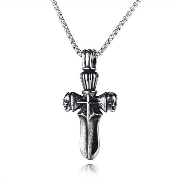 pendant necklaces personality hip hop creative men's and women's stainless steel cross skull necklace, Silver
pendant necklaces personality hip hop creative men's and women's stainless steel cross skull necklace, Silver