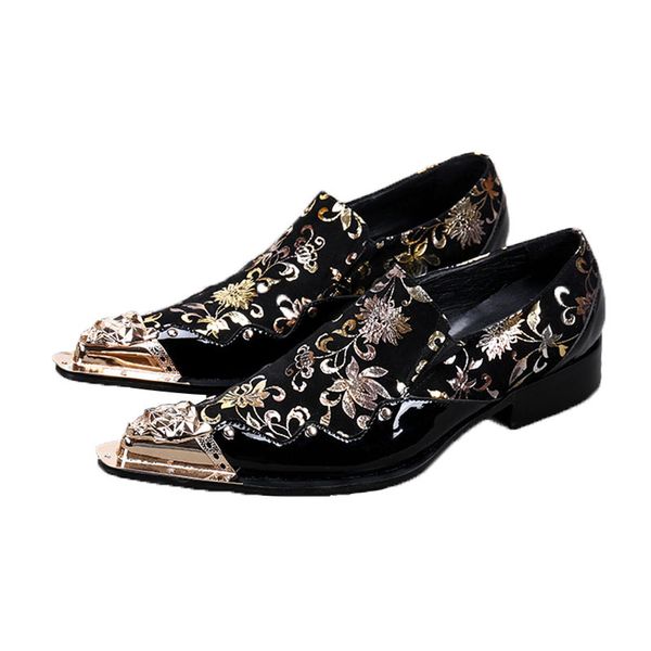 batzuzhi- black color with golden flowers men leather shoes banquet and party men handmade oxfords plus size male dress shoe 210310
batzuzhi- black color with golden flowers men leather shoes banquet and party men handmade oxfords plus size male dress shoe 210310