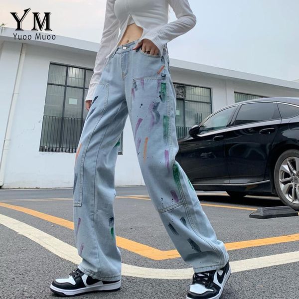 women's jeans yuoomuoo fashion streetwear women print y2k high waist korean casual straight harajuku denim pants long trousers, Blue
women's jeans yuoomuoo fashion streetwear women print y2k high waist korean casual straight harajuku denim pants long trousers, Blue