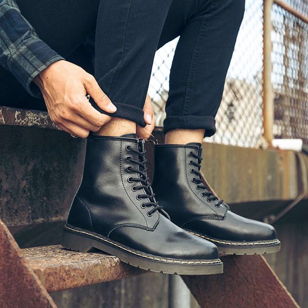 autumn real bull high martin boots british style korean versatile black men's casual army fashion shoes, White;red
autumn real bull high martin boots british style korean versatile black men's casual army fashion shoes, White;red